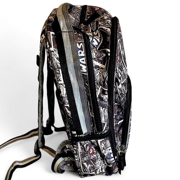 STAR WARS Back Pack Black & White Cartoon Funny Pages POTTERY BARN KIDS NWOT - Picture 4 of 16